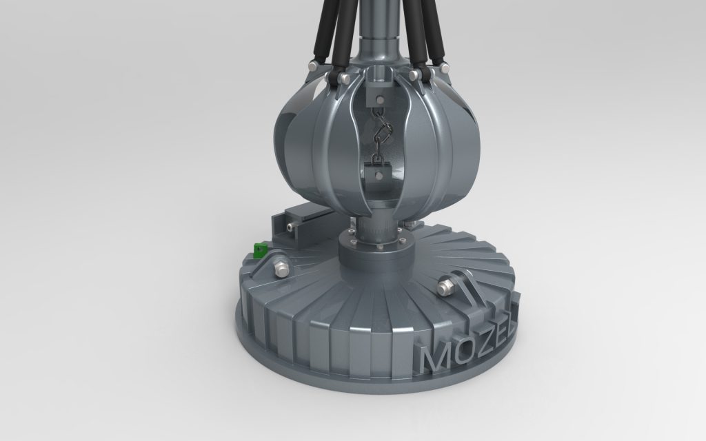 Aufnahmedorn fur Greifer Lasthebemagnet Gripper grapple clamshell holding arbor Schrottmagnet Mozelt Mehrschalengreifer