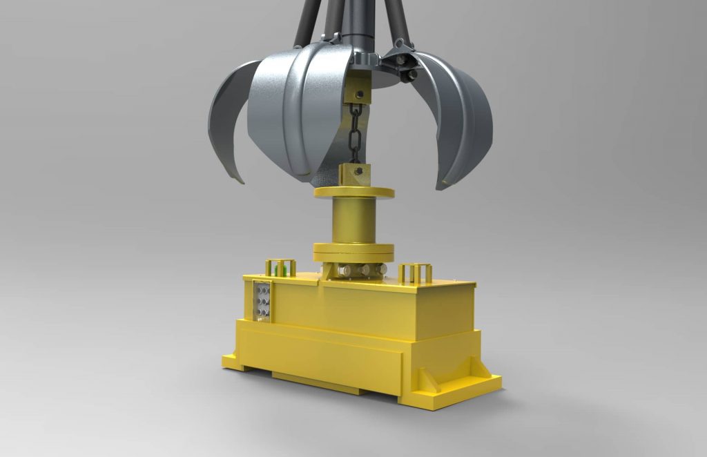 Batteriemagnet mit Aufnahmedorn und Greifer Anbaugerat Mozelt