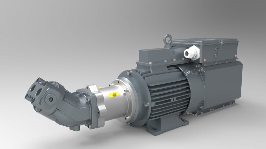 Generator mit Motorglocke und Hydromotor fur Bagger Umschlagbagger clutch bell Mozelt Hydraulikmotor hydraulic motor