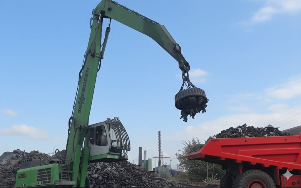 Sennebogen 830 mit magnet am verladen